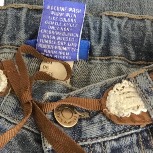 Carter's Short Sleeve Striped Top Genuine Kids from Oshkosh Jeans Girls 12M - Picture 9 of 11